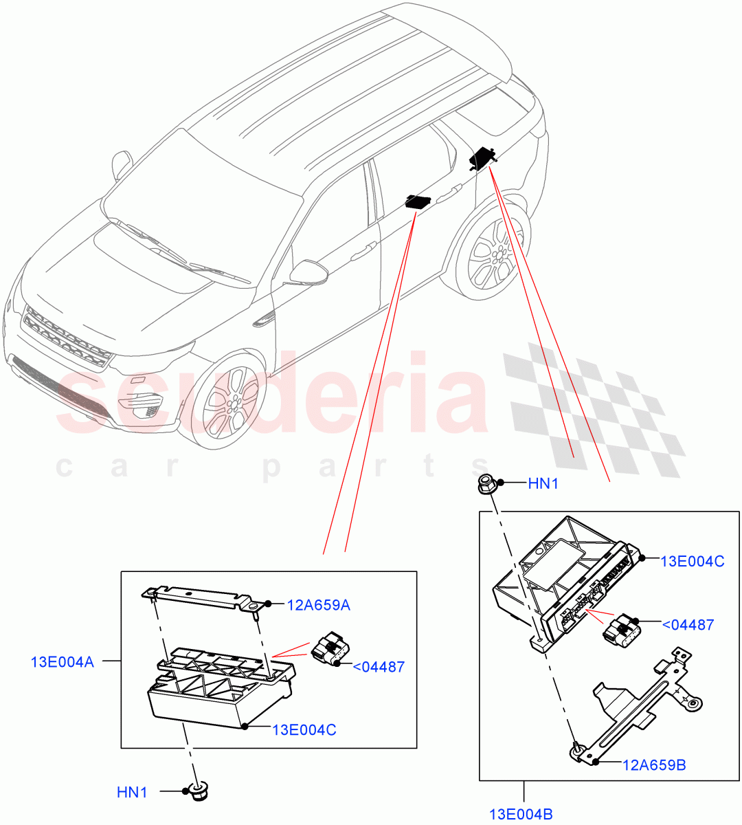 Vehicle Modules And Sensors(Towbar)(Halewood (UK),Tow Hitch Elec Deployable Swan Neck,Tow Hitch Receiver NAS,Tow Hitch Man Detachable Swan Neck,Tow Hitch Receiver 12 Pin Elec) of Land Rover Land Rover Discovery Sport (2015+) [2.0 Turbo Diesel AJ21D4]