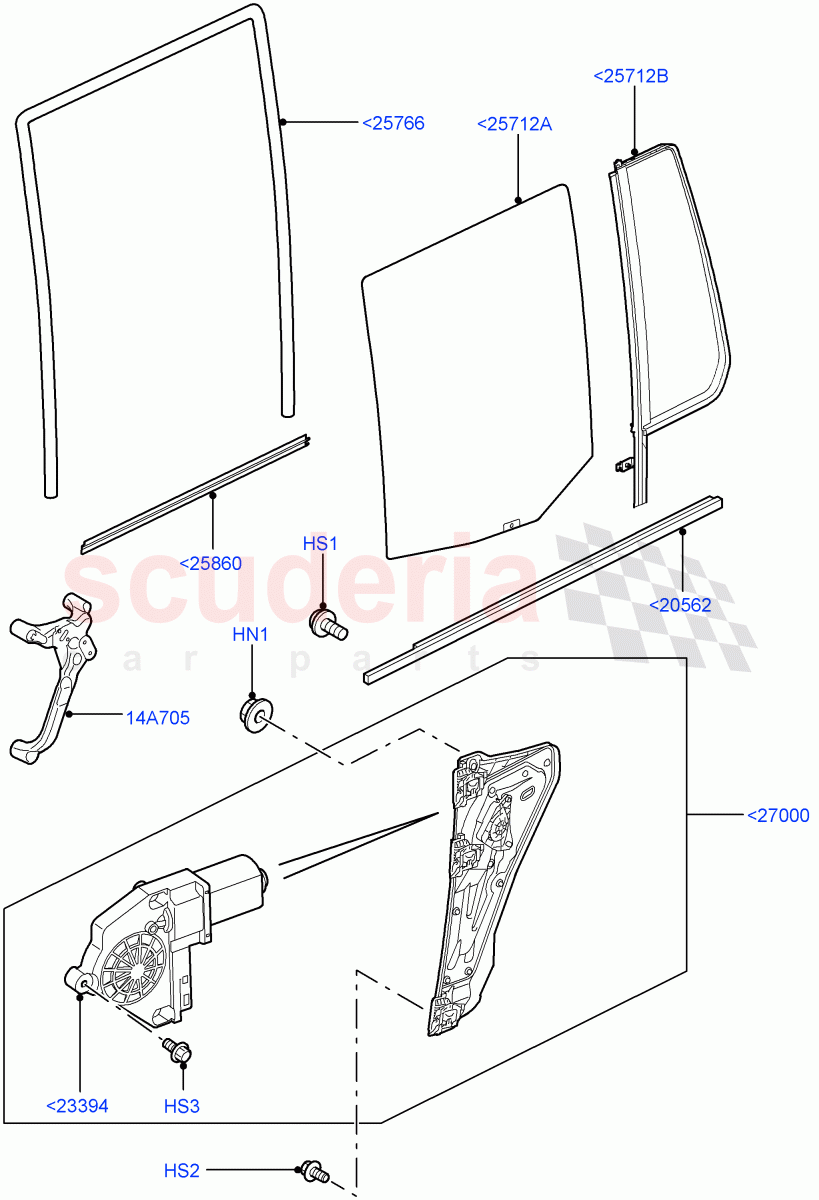 Rear Door Glass And Window Controls ((V) FROMAA000001) of Land Rover Land Rover Discovery 4 (2010-2016) [3.0 Diesel 24V DOHC TC]