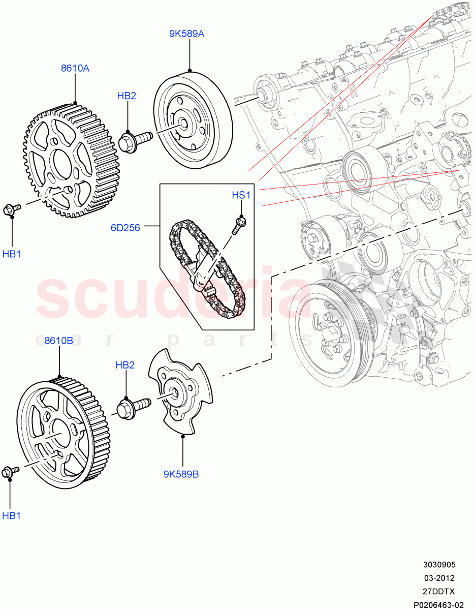 Timing Gear(Upper)(Lion Diesel 2.7 V6 (140KW))((V)FROMAA000001) of Land Rover Land Rover Discovery 4 (2010-2016) [2.7 Diesel V6]