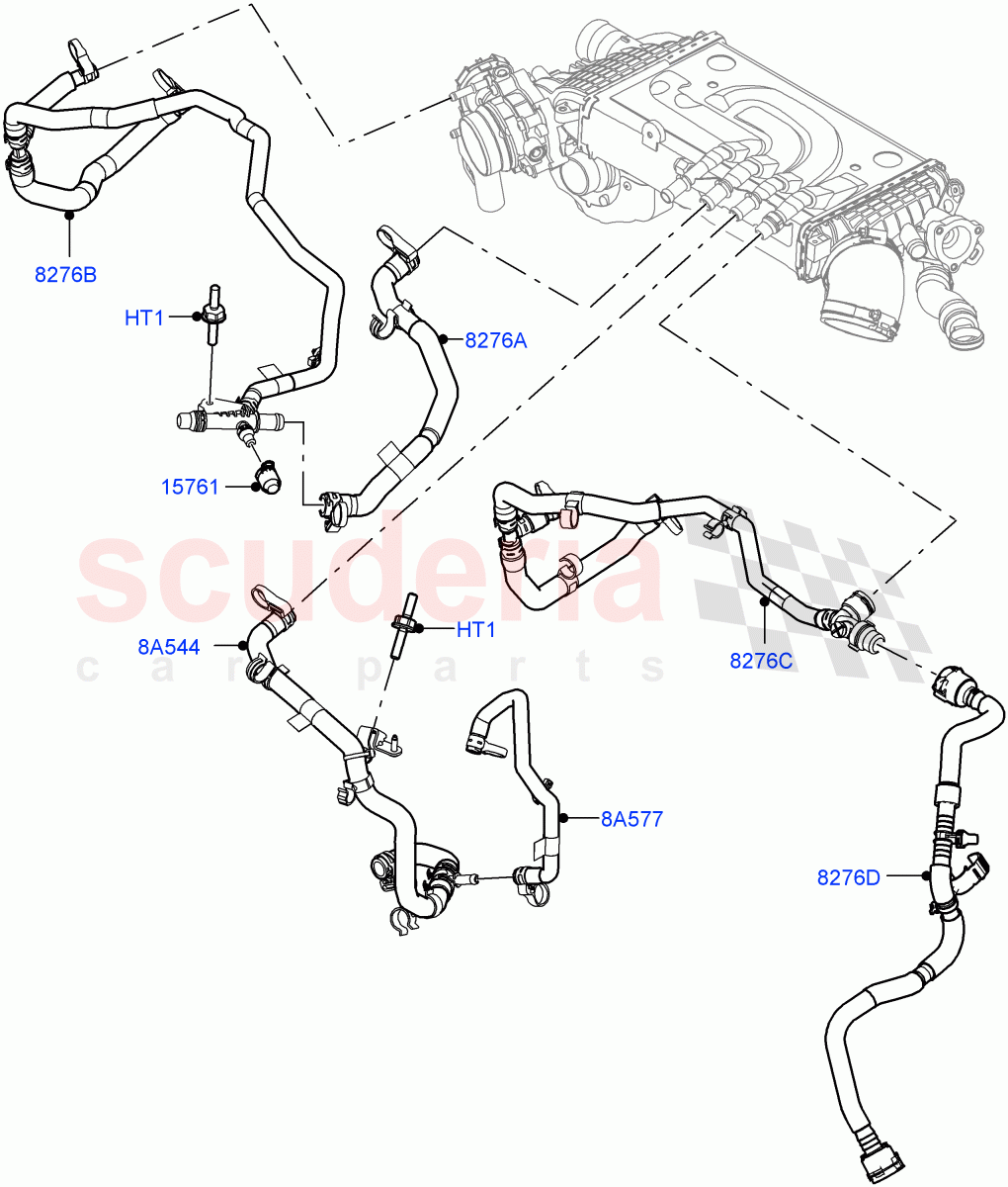 Cooling System Pipes And Hoses(Intercooler)(3.0L AJ20P6 Petrol High) of Land Rover Land Rover Range Rover (2022+) [3.0 I6 Turbo Petrol AJ20P6]