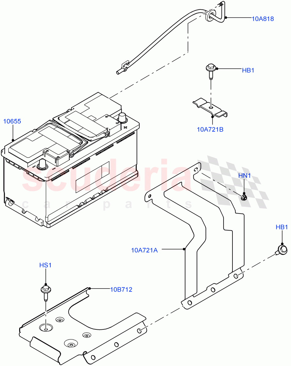 Battery And Mountings(Solihull Plant Build)((V)FROMHA000001) of Land Rover Land Rover Discovery 5 (2017+) [2.0 Turbo Diesel]