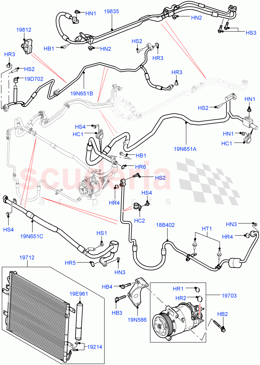 Air Conditioning Condensr/Compressr (4.4L DOHC DITC V8 Diesel) ((V) FROMBA000001) of Land Rover Land Rover Range Rover (2010-2012) [3.6 V8 32V DOHC EFI Diesel]