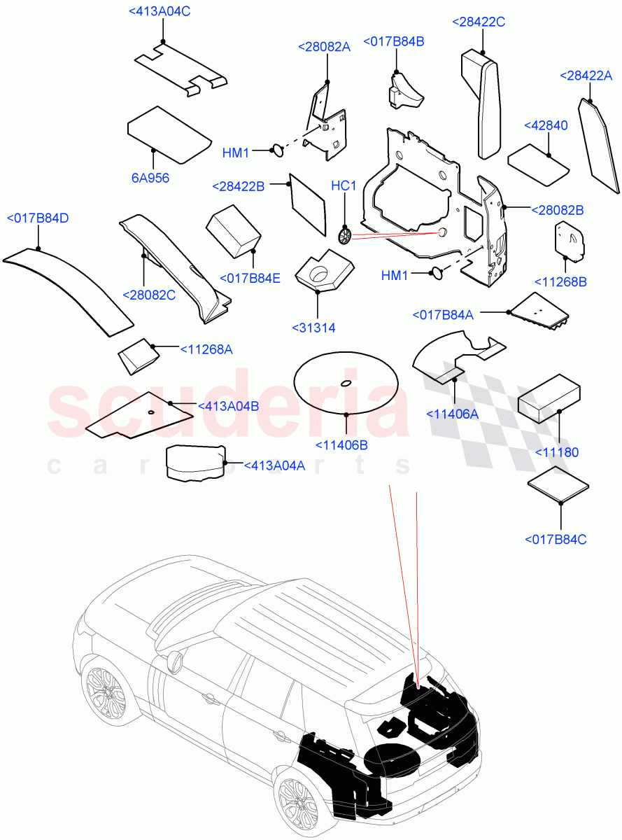 Insulators - Rear(Luggage Compartment) of Land Rover Land Rover Range Rover (2012-2021) [2.0 Turbo Petrol GTDI]