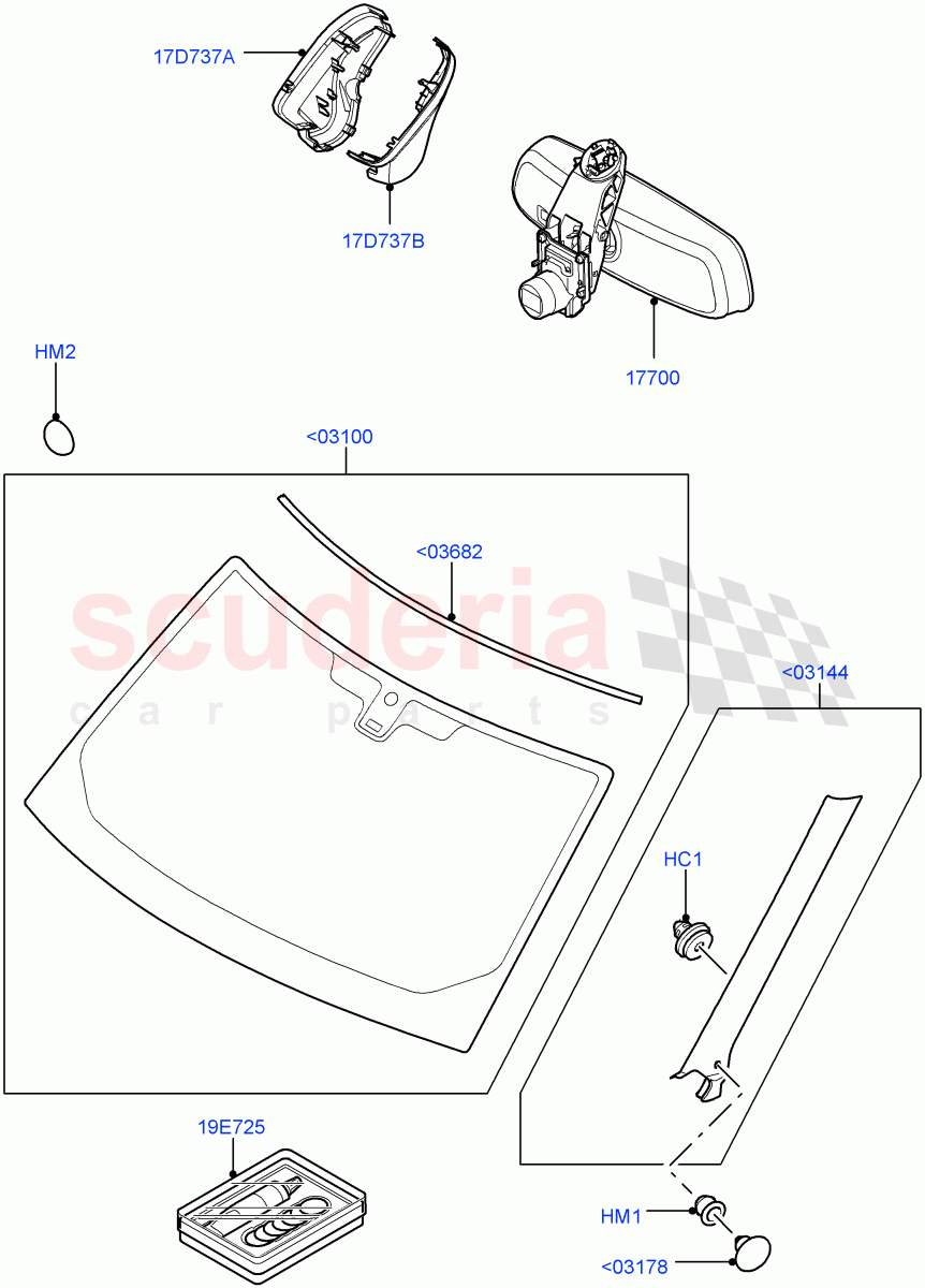 Windscreen/Inside Rear View Mirror((V)FROMAA000001) of Land Rover Land Rover Range Rover Sport (2010-2013) [5.0 OHC SGDI SC V8 Petrol]