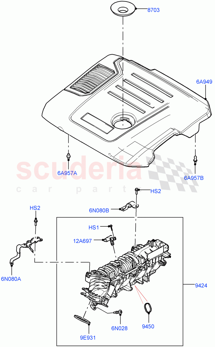 Inlet Manifold(2.0L AJ21D4 Diesel Mid)((V)FROMMA000001) of Land Rover Land Rover Range Rover Velar (2017+) [2.0 Turbo Diesel AJ21D4]