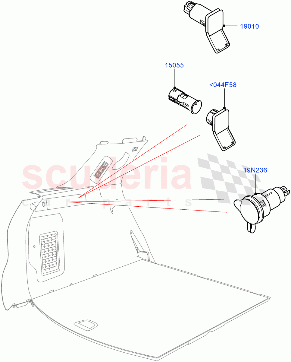 Auxiliary Electrical Power Points(Halewood (UK)) of Land Rover Land Rover Discovery Sport (2015+) [2.0 Turbo Diesel AJ21D4]