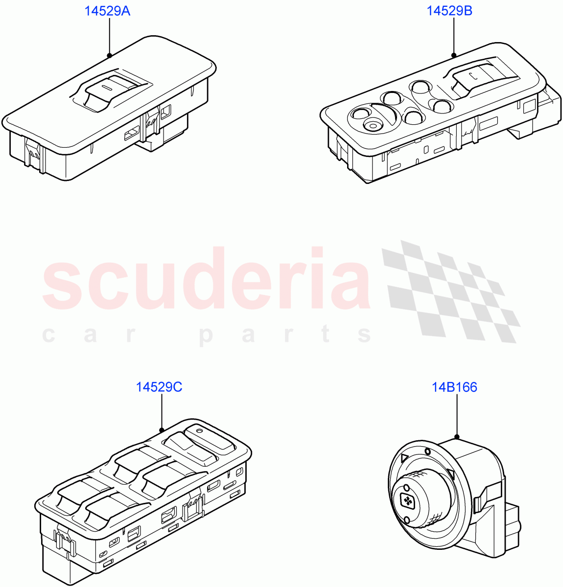 Switches(Door)((V)TO9A999999) of Land Rover Land Rover Range Rover Sport (2005-2009) [4.2 Petrol V8 Supercharged]