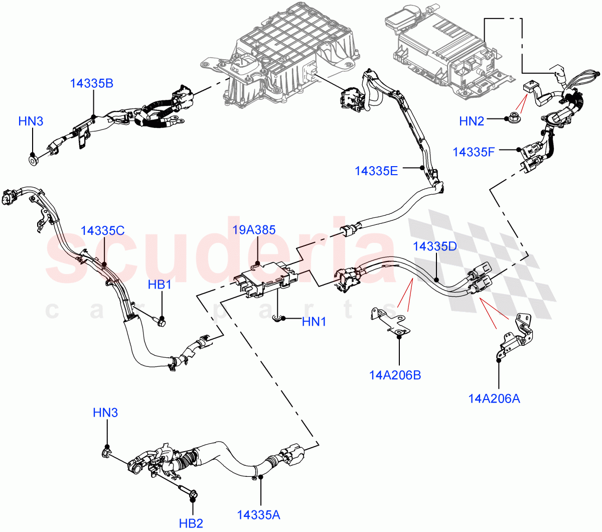 Hybrid Electrical Modules (MHEV Charging Cables and Fixings, Nitra Plant Build) (Electric Engine Battery-MHEV) ((V) FROMM2000001) of Land Rover Land Rover Discovery 5 (2017+) [3.0 Diesel 24V DOHC TC]