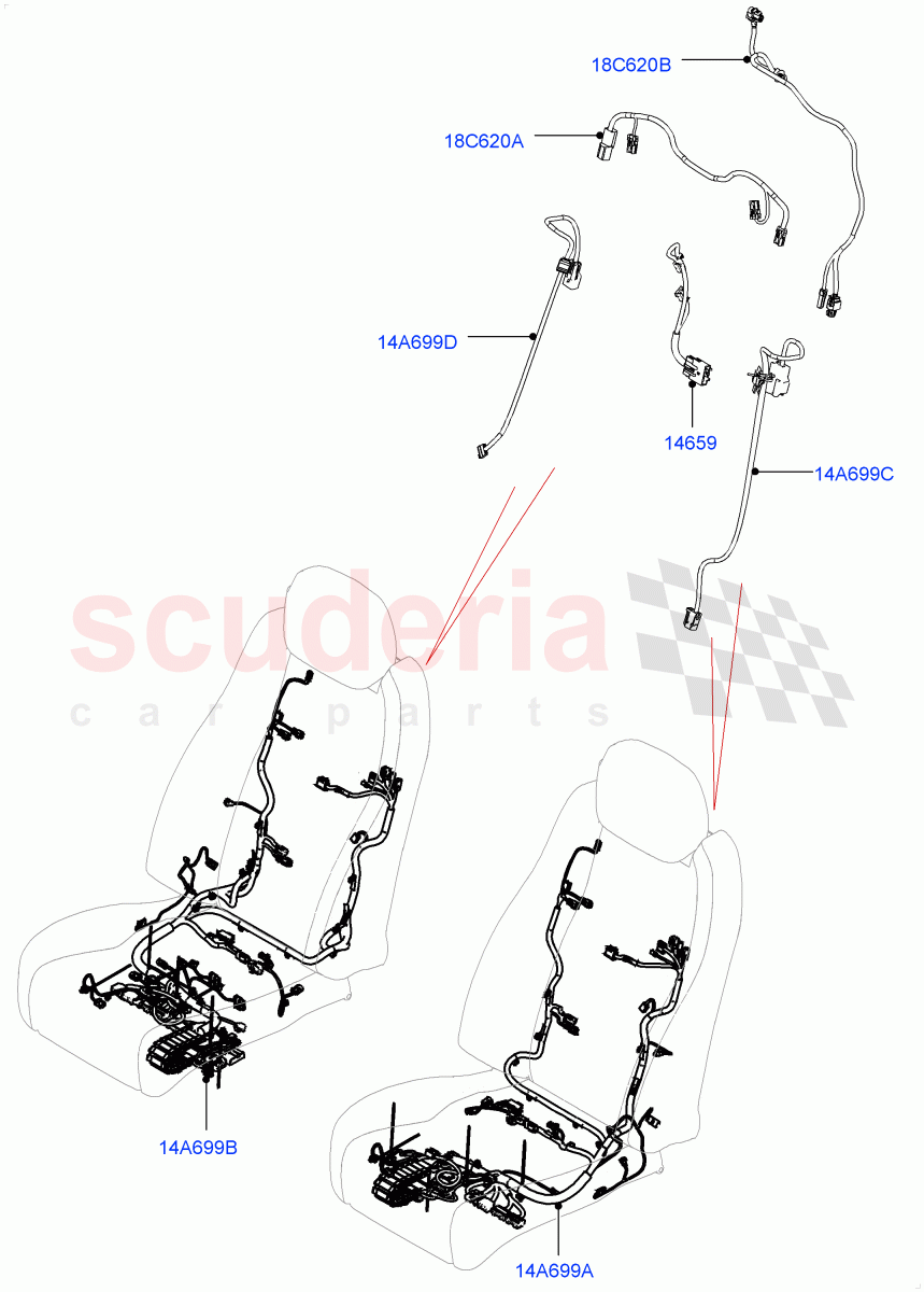 Wiring - Seats(Front Seats)(LHD)((V)FROMJA000001,(V)TOJA999999) of Land Rover Land Rover Range Rover (2012-2021) [5.0 OHC SGDI NA V8 Petrol]