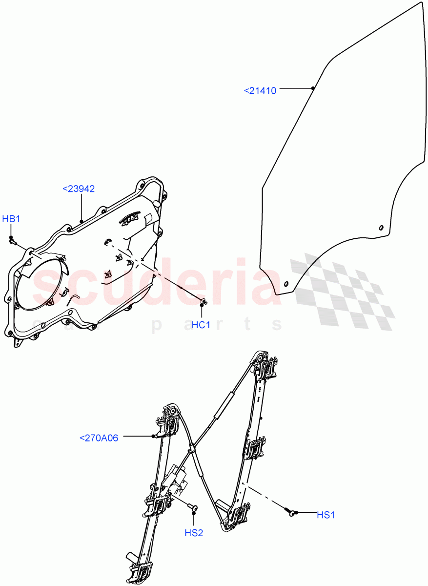 Front Door Glass & Window Controls(Solihull Plant Build)((V)FROMHA000001) of Land Rover Land Rover Discovery 5 (2017+) [3.0 DOHC GDI SC V6 Petrol]