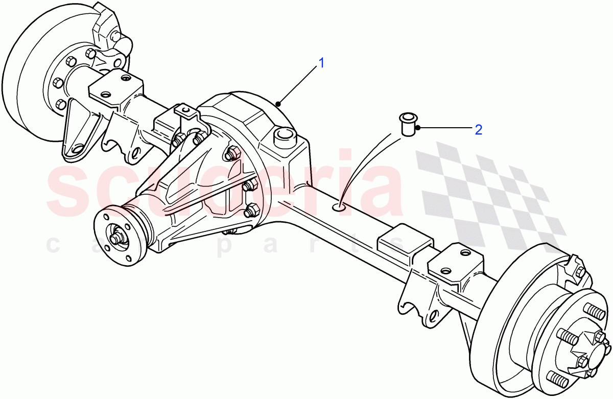 Rear Axle Assembly (110" Wheelbase) ((V) FROM7A000001) of Land Rover Land Rover Defender (2007-2016)