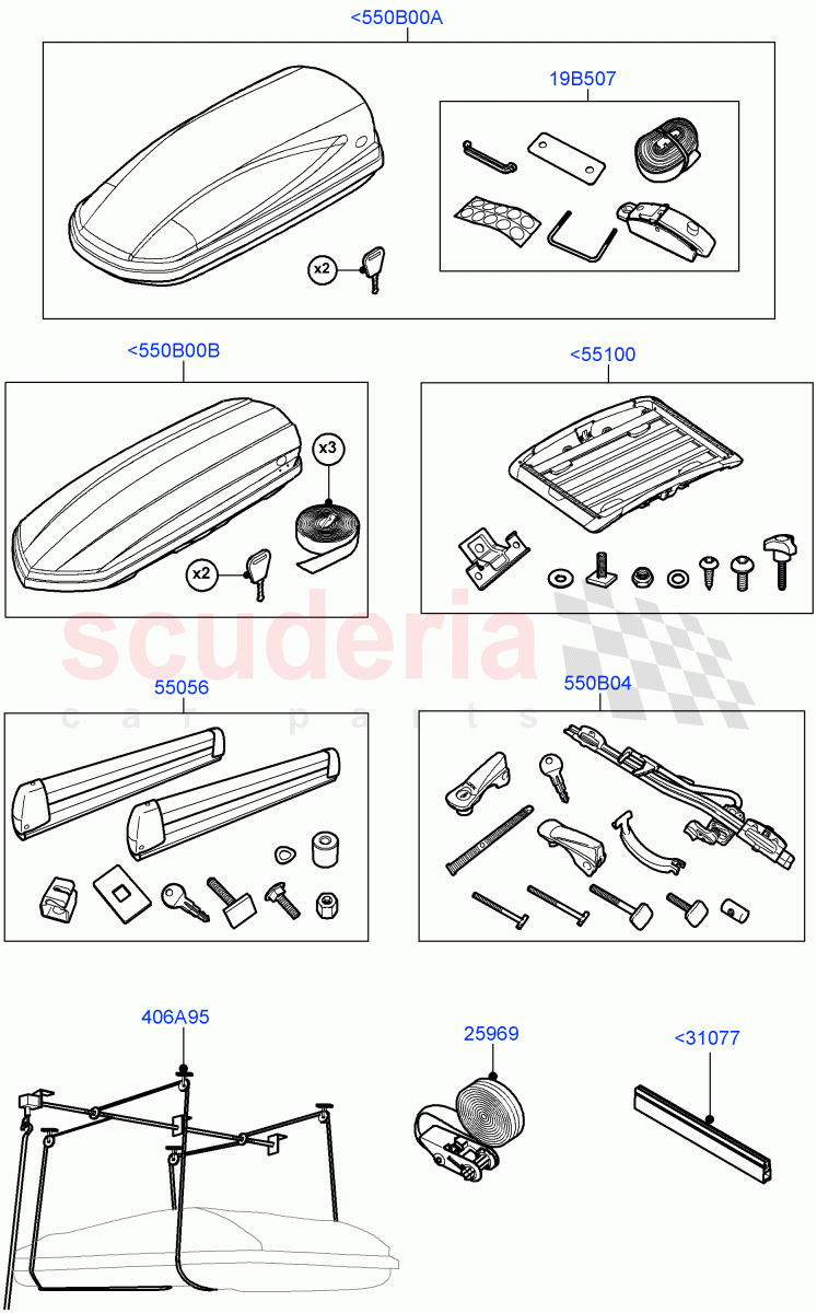 Carriers & Boxes(Accessory, Roof Carriers) of Land Rover Land Rover Range Rover Sport (2014+) [2.0 Turbo Petrol GTDI]