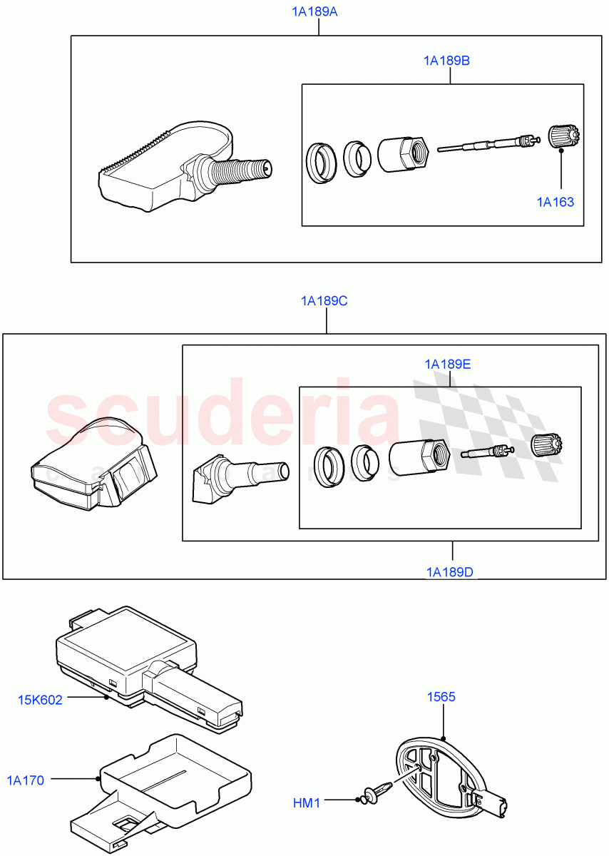 Tyre Pressure Monitor System (Tyre Pressure Sensors - 315 MHZ, Tyre Pressure Sensors - 433 MHZ) ((V) FROMAA000001) of Land Rover Land Rover Discovery 4 (2010-2016) [5.0 OHC SGDI NA V8 Petrol]