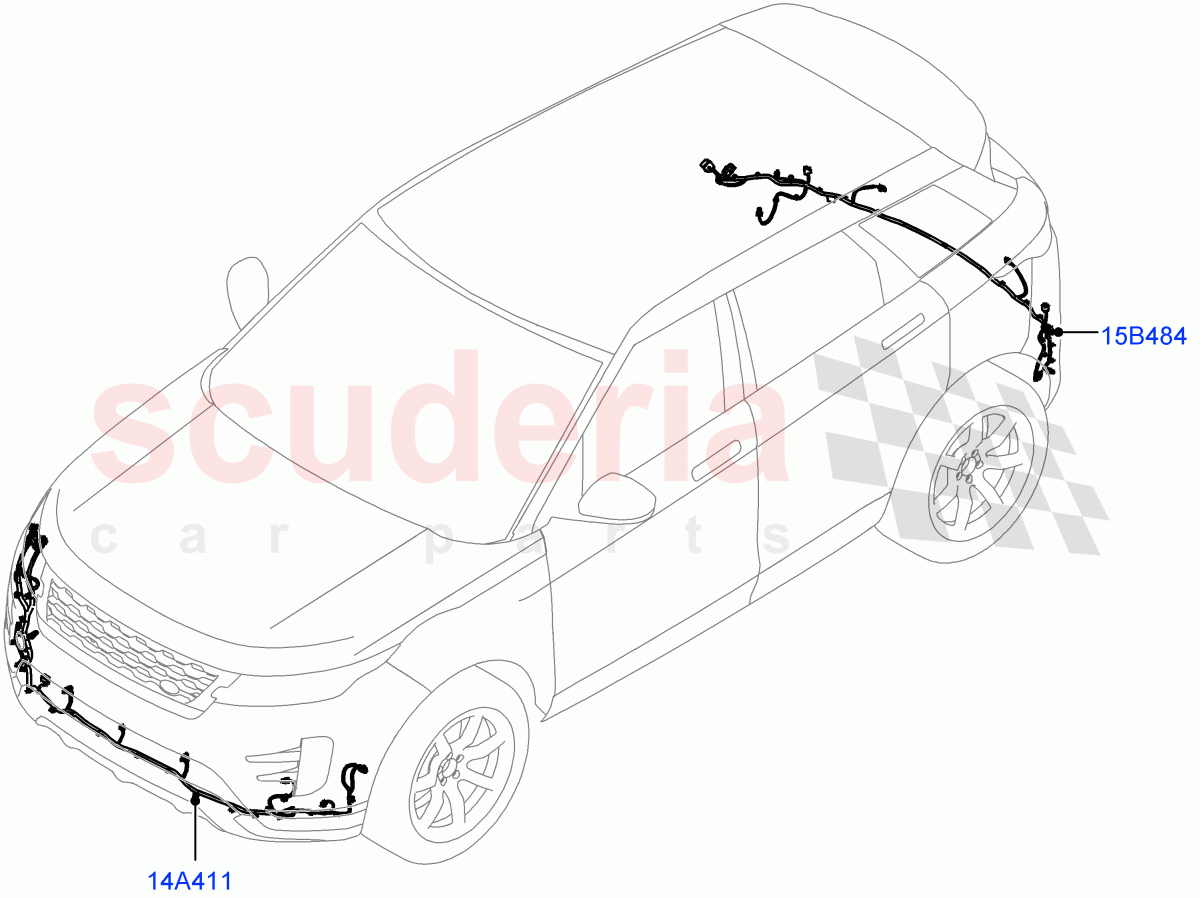 Electrical Wiring - Body And Rear(Bumper)(Itatiaia (Brazil)) of Land Rover Land Rover Range Rover Evoque (2019+) [2.0 Turbo Diesel AJ21D4]