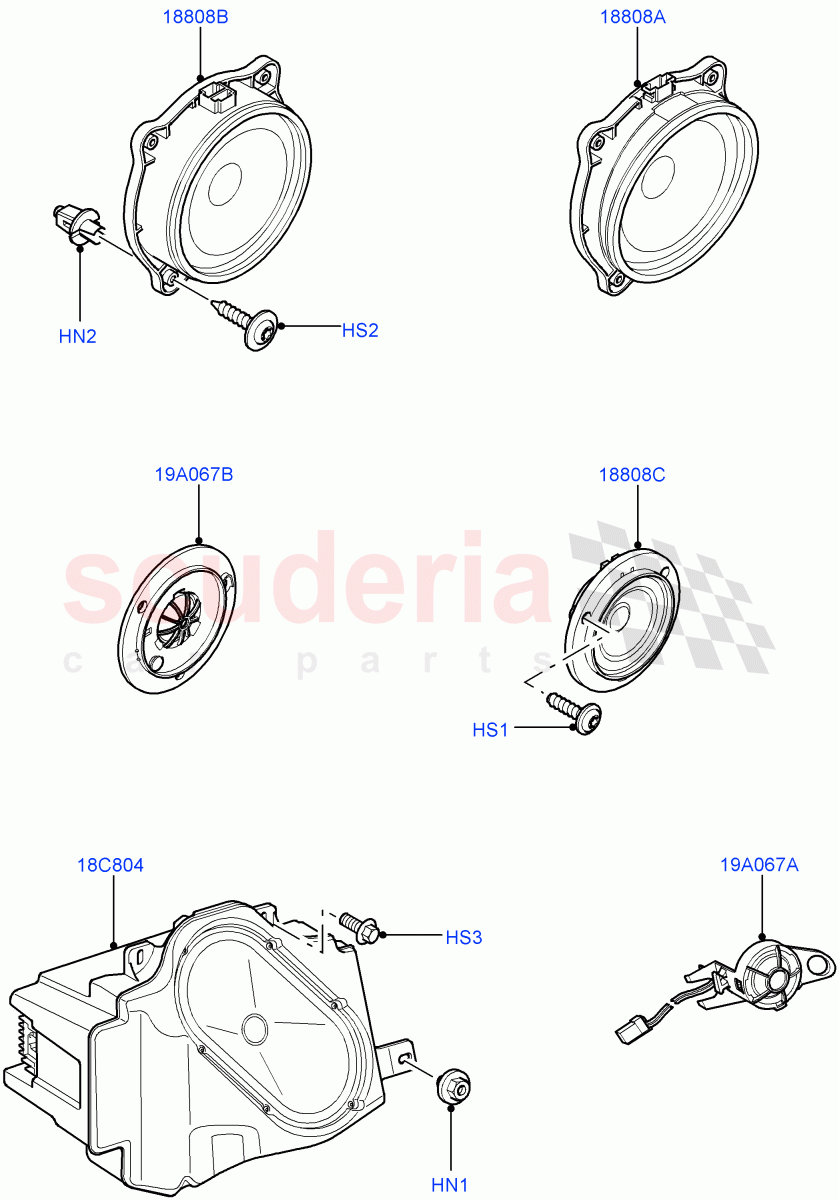 Speakers(Less Armoured,Hi ICE Branded)((V)FROMAA000001) of Land Rover Land Rover Range Rover (2010-2012) [5.0 OHC SGDI NA V8 Petrol]