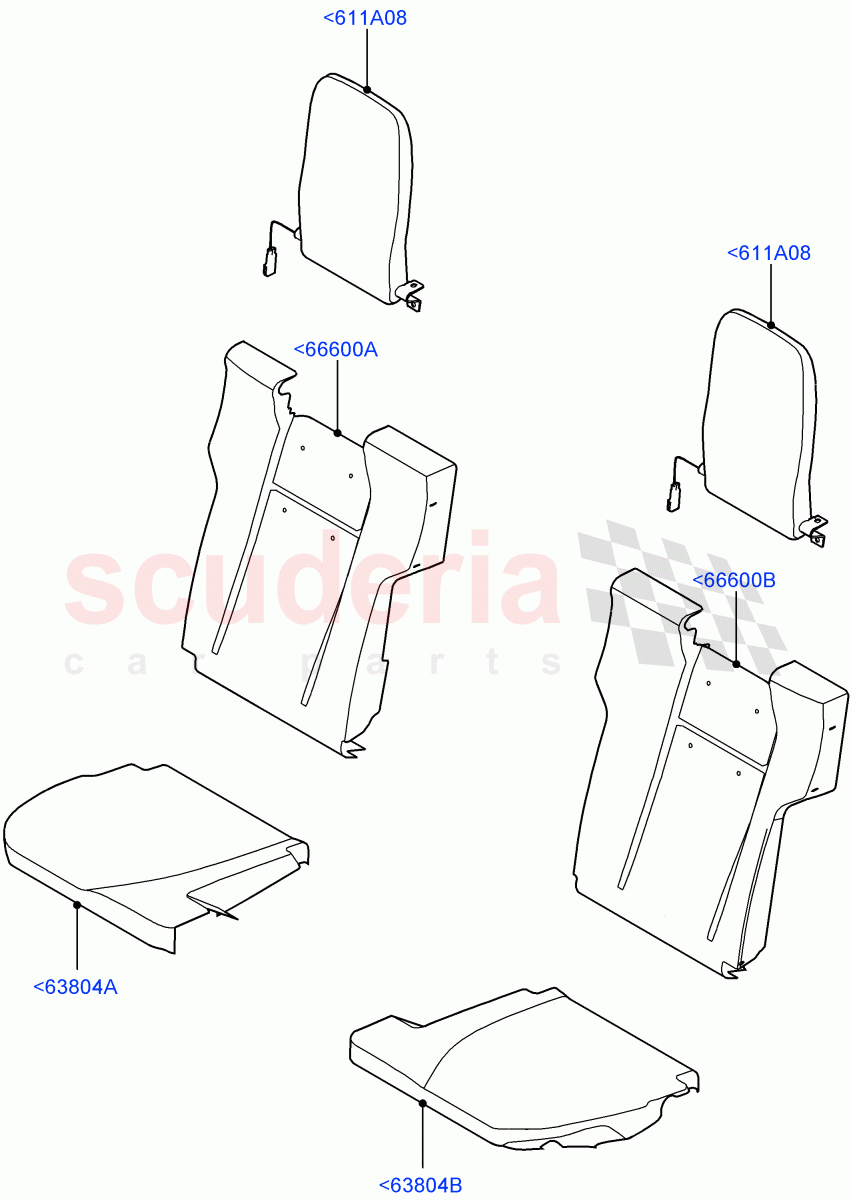 Rear Seat Covers(3rd Row)(Perf Windsor Leather/Suede,With 7 Seat Configuration)((V)FROMJA000001) of Land Rover Land Rover Range Rover Sport (2014+) [2.0 Turbo Diesel]