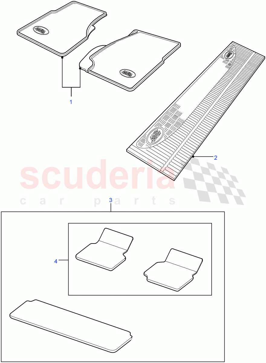 Interior Protection-Mats((V)FROM7A000001) of Land Rover Land Rover Defender (2007-2016)