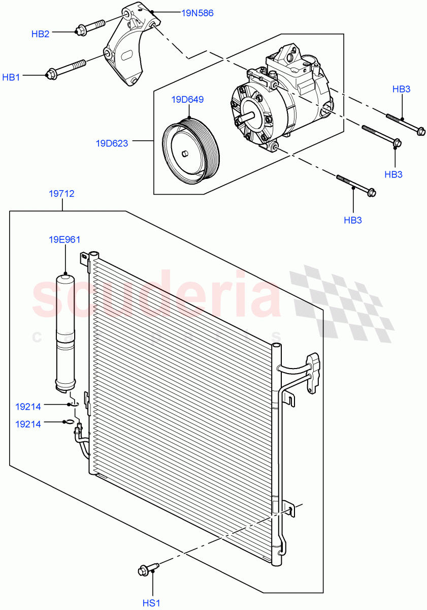 Air Conditioning Condensr/Compressr(3.6L V8 32V DOHC EFi Diesel Lion)((V)TO9A999999) of Land Rover Land Rover Range Rover Sport (2005-2009) [2.7 Diesel V6]