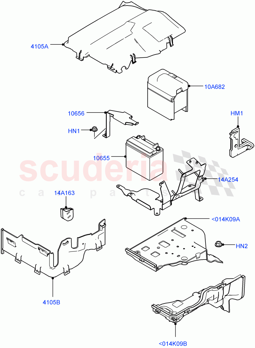 Battery And Mountings (RH) (RHD) ((V) FROMEA000001) of Land Rover Land Rover Discovery 4 (2010-2016) [2.7 Diesel V6]
