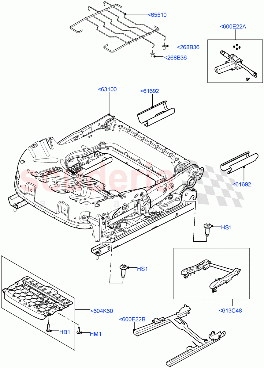 Front Seat Base (Electric Front Seat Adj Non-Memory, Itatiaia (Brazil), Seat - Standard, Driver/Pass Elec Fr Seat Adj/Memory) ((V) FROMGT000001) of Land Rover Land Rover Range Rover Evoque (2012-2018) [2.2 Single Turbo Diesel]