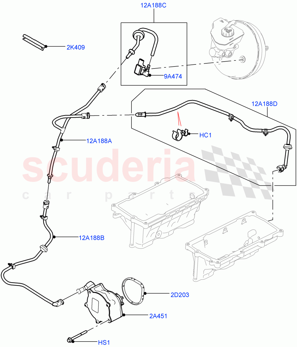 Vacuum Control And Air Injection (3.0L DOHC GDI SC V6 PETROL, RHD) of Land Rover Land Rover Range Rover Velar (2017+) [3.0 DOHC GDI SC V6 Petrol]