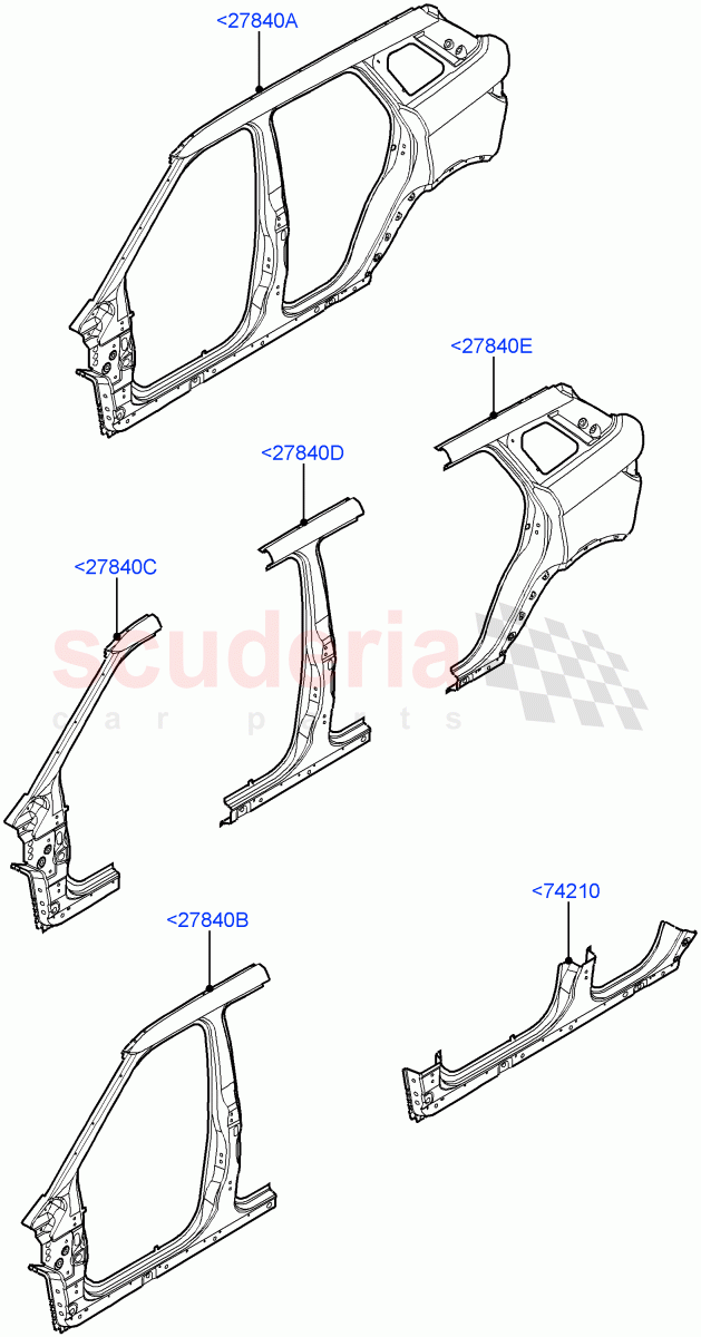 Side Panels - Outer(5 Door,Changsu (China))((V)FROMEG000001) of Land Rover Land Rover Range Rover Evoque (2012-2018) [2.0 Turbo Diesel]