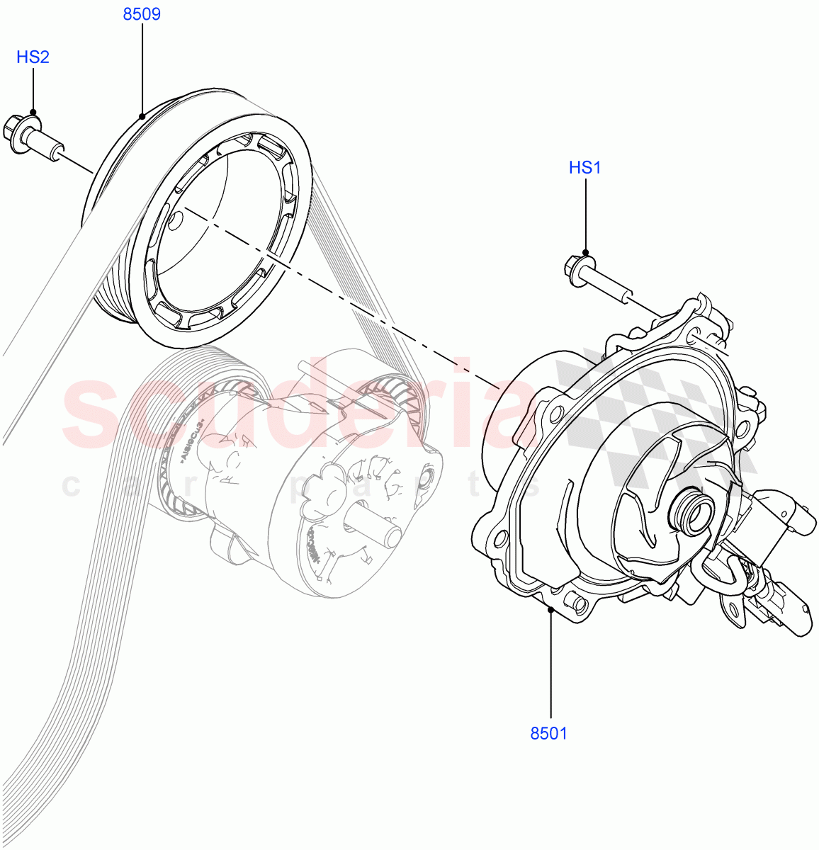 Water Pump(2.0L I4 DSL HIGH DOHC AJ200,Halewood (UK),2.0L I4 DSL MID DOHC AJ200) of Land Rover Land Rover Discovery Sport (2015+) [2.0 Turbo Diesel]