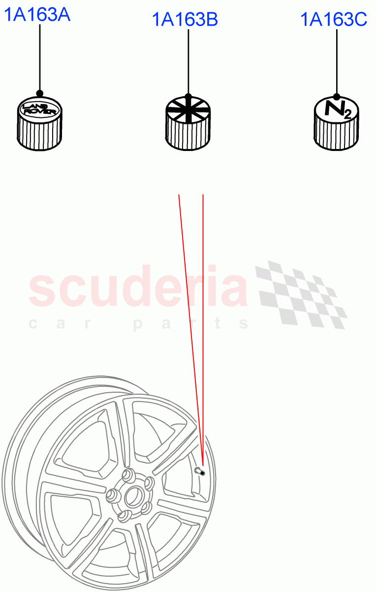 Wheel Ornamentation(Nitra Plant Build, Solihull Plant Build) of Land Rover Land Rover Discovery 5 (2017+) [2.0 Turbo Petrol AJ200P]