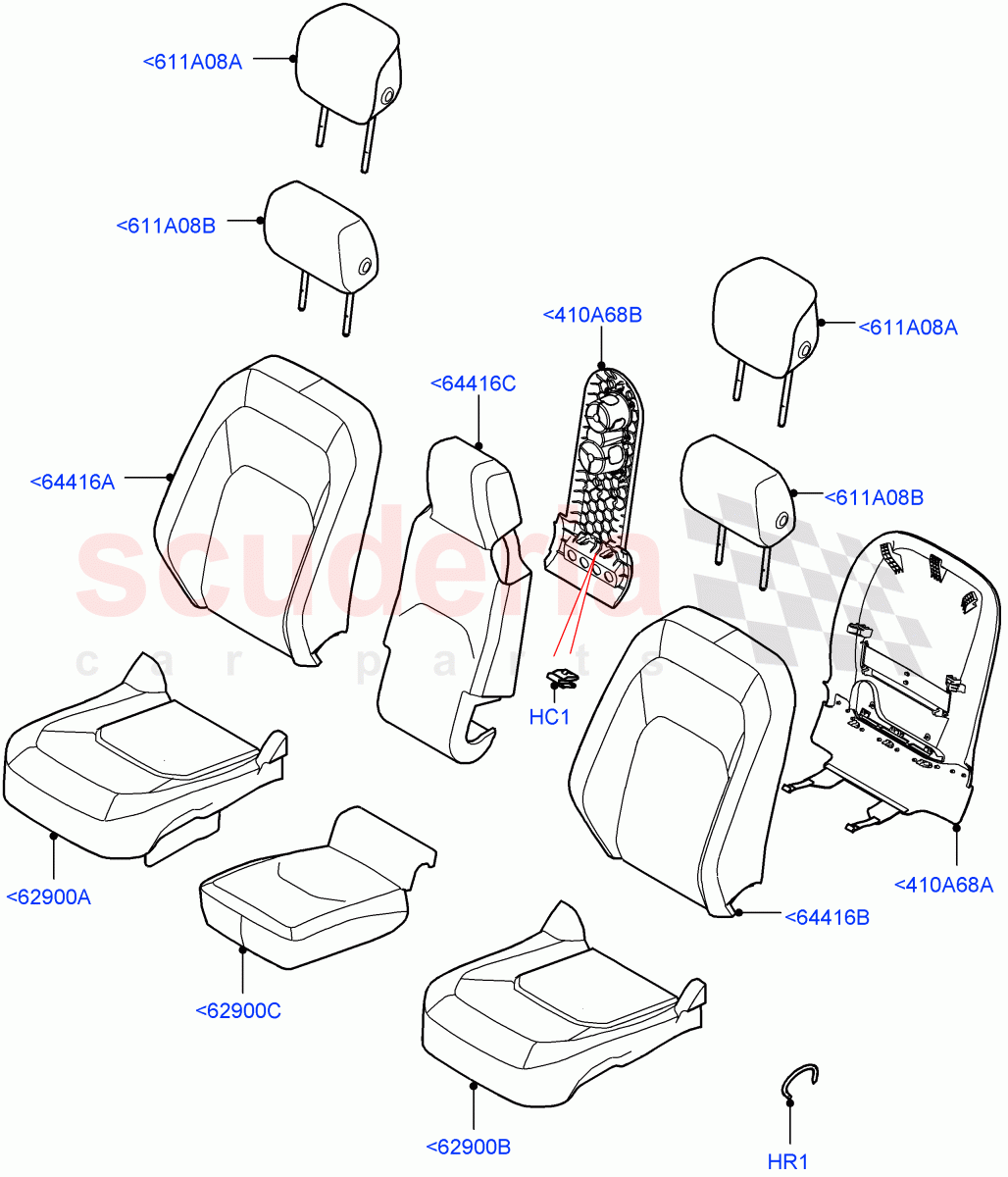 Front Seat Covers(PVU Perforated)((V)FROMP2000001) of Land Rover Land Rover Defender (2020+) [2.0 Turbo Diesel]