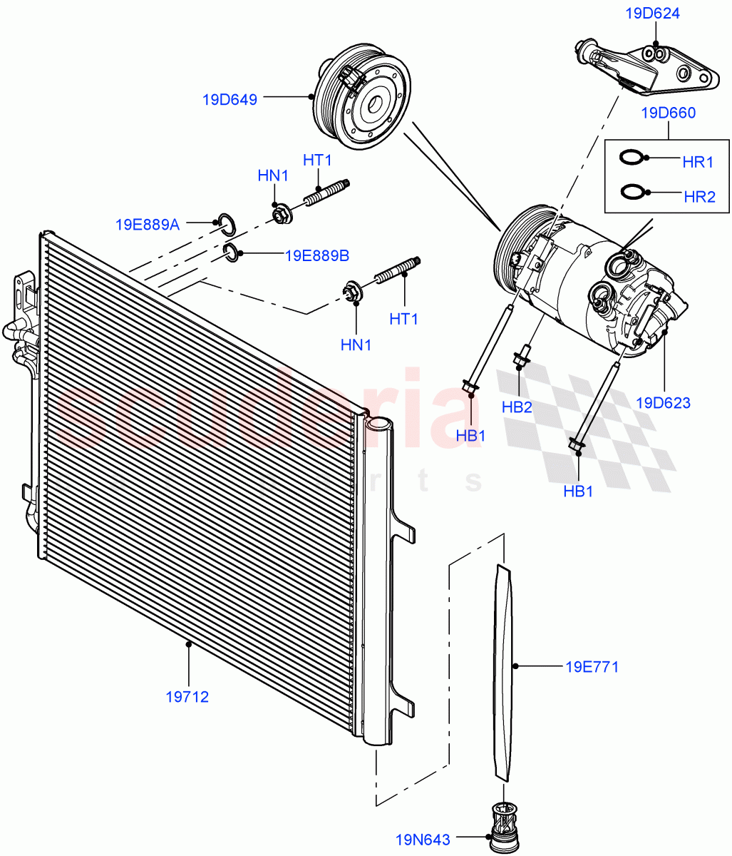 Air Conditioning Condensr/Compressr(2.0L 16V TIVCT T/C 240PS Petrol,Changsu (China))((V)FROMEG000001) of Land Rover Land Rover Range Rover Evoque (2012-2018) [2.0 Turbo Diesel]