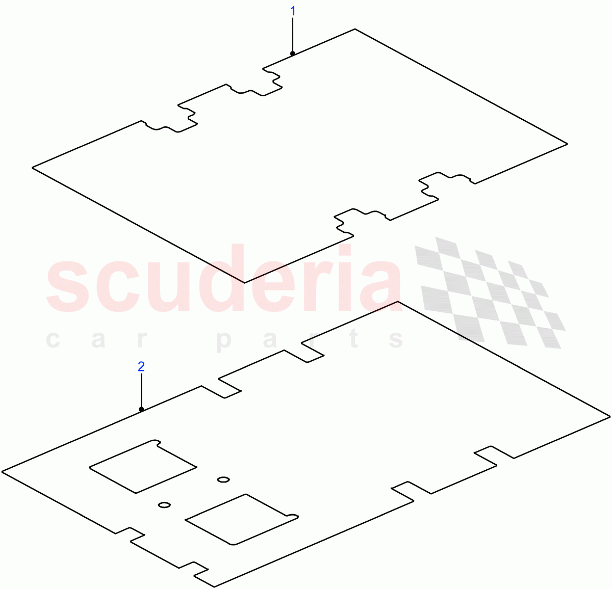 Rubber Mats - Rear Floor(90" Wheelbase,110" Wheelbase)((V)FROM7A000001) of Land Rover Land Rover Defender (2007-2016)