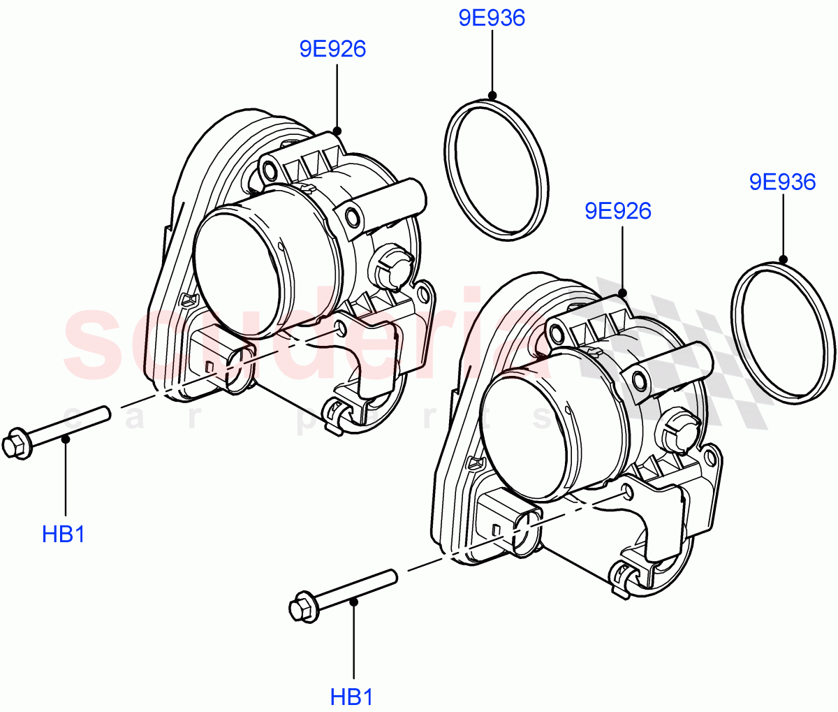 Throttle Housing (3.6L V8 32V DOHC EFi Diesel Lion) ((V) FROM7A000001, (V) TO9A999999) of Land Rover Land Rover Range Rover Sport (2005-2009) [3.6 V8 32V DOHC EFI Diesel]