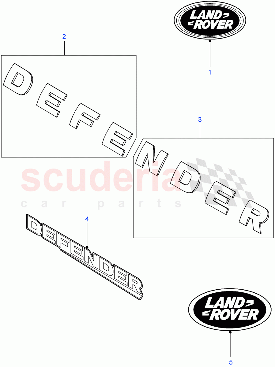 Decals ((V) FROMEA000001) of Land Rover Land Rover Defender (2007-2016)