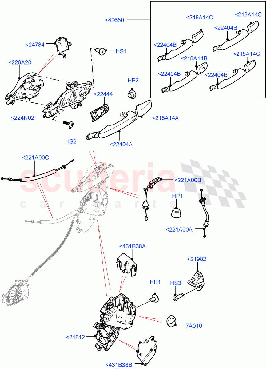 Front Door Lock Controls(Solihull Plant Build)((V)FROMHA000001,(V)TOHA999999) of Land Rover Land Rover Discovery 5 (2017+) [2.0 Turbo Diesel]