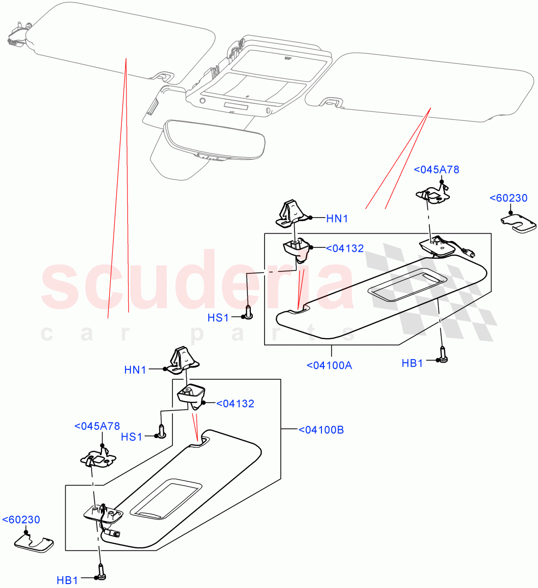 Headlining And Sun Visors (Solihull Plant Build) ((V) FROMHA000001) of Land Rover Land Rover Discovery 5 (2017+) [2.0 Turbo Petrol AJ200P]