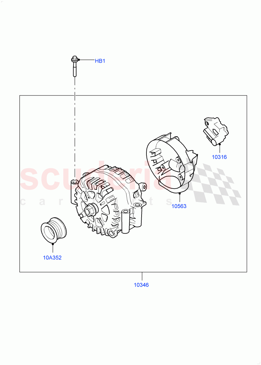 Alternator And Mountings(4.4 V8 Turbo Petrol (NC10)) of Land Rover Land Rover Range Rover (2022+) [4.4 V8 Turbo Petrol NC10]