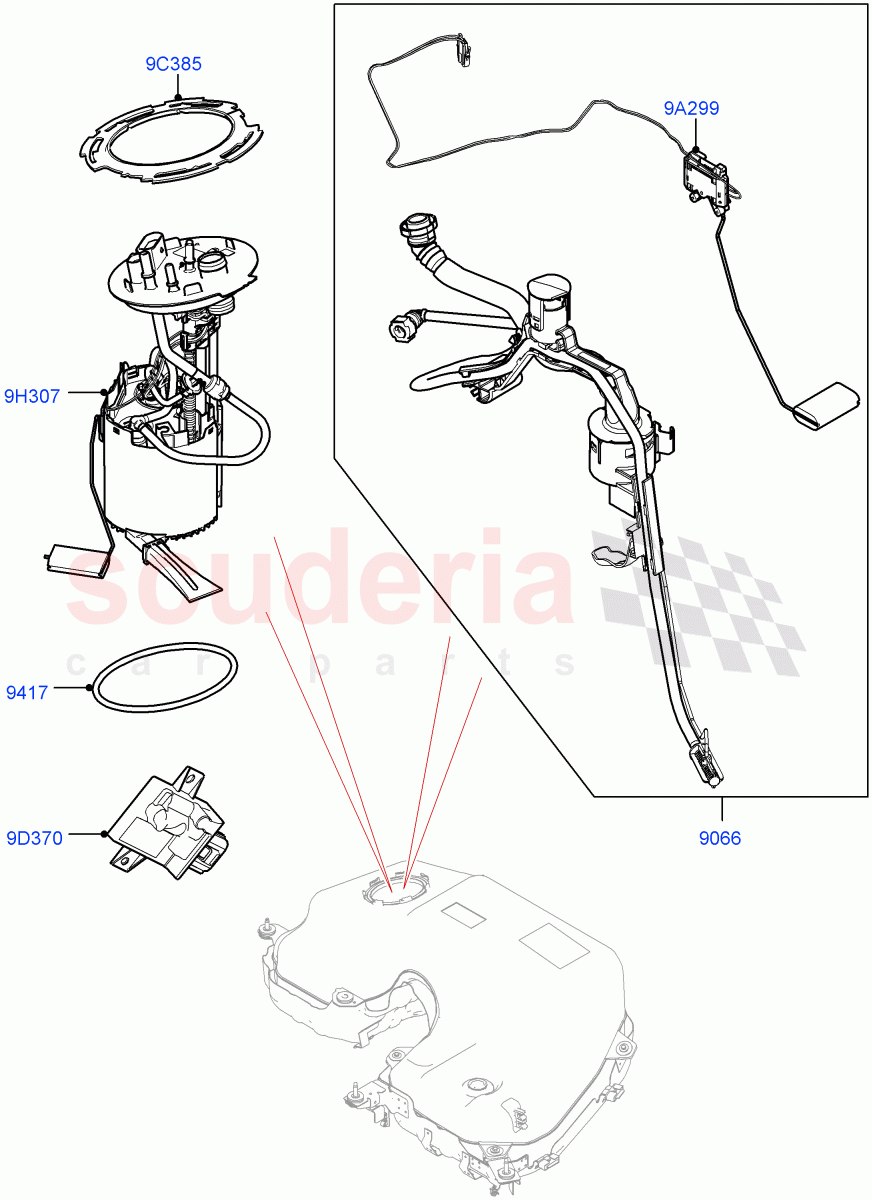 Fuel Pump And Sender Unit(2.0L I4 DSL HIGH DOHC AJ200)((V)FROMHA000001) of Land Rover Land Rover Range Rover Sport (2014+) [2.0 Turbo Diesel]