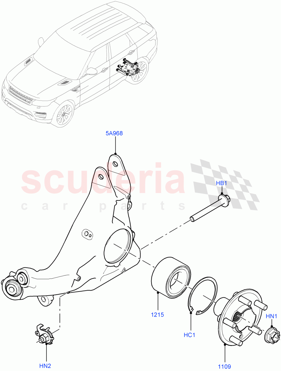 Rear Knuckle And Hub of Land Rover Land Rover Range Rover Sport (2014+) [2.0 Turbo Petrol AJ200P]