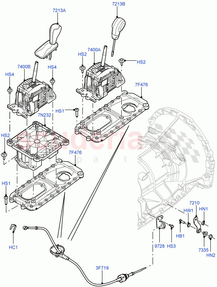 Gear Change-Automatic Transmission (Floor) (3.0 V6 Diesel, 6 Speed Auto Transmission ZF 6HP28, 5.0L OHC SGDI SC V8 Petrol - AJ133, 5.0L OHC SGDI NA V8 Petrol - AJ133) ((V) FROMAA000001) of Land Rover Land Rover Discovery 4 (2010-2016) [3.0 DOHC GDI SC V6 Petrol]