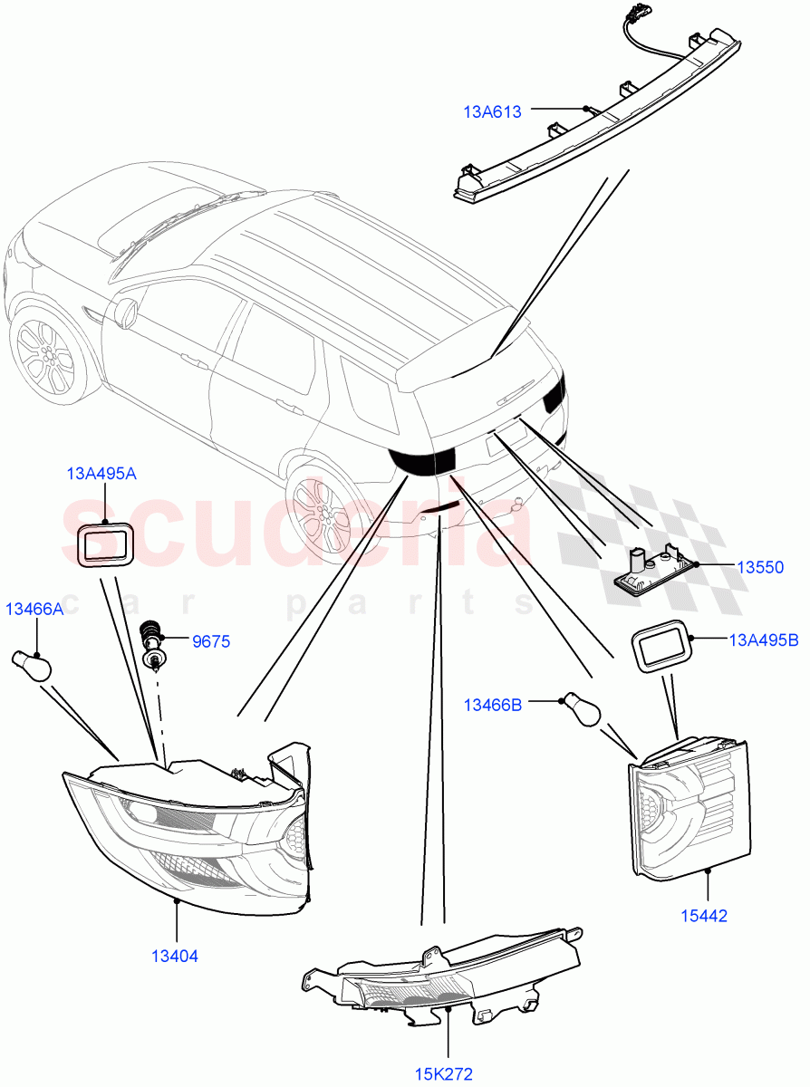 Rear Lamps(Halewood (UK)) of Land Rover Land Rover Discovery Sport (2015+) [2.0 Turbo Diesel AJ21D4]