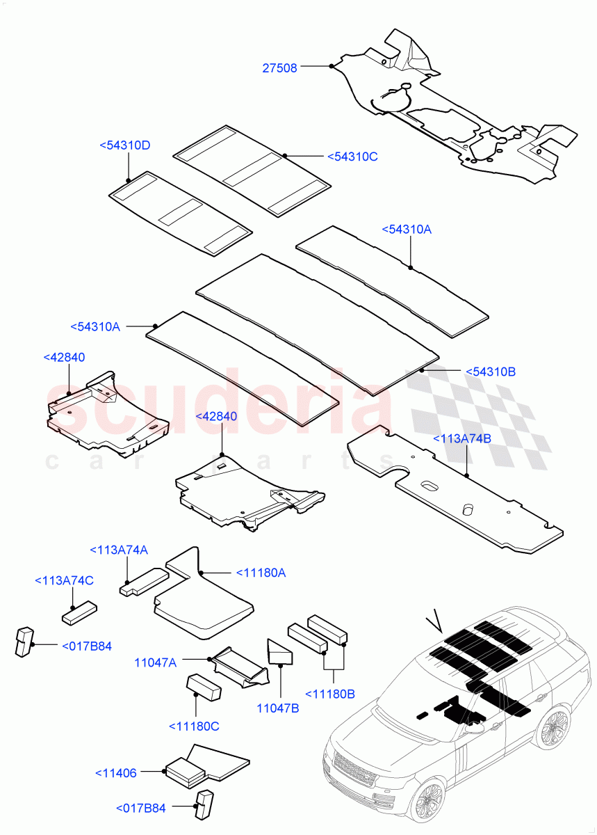 Insulators - Rear(Passenger Compartment) of Land Rover Land Rover Range Rover (2012-2021) [3.0 Diesel 24V DOHC TC]