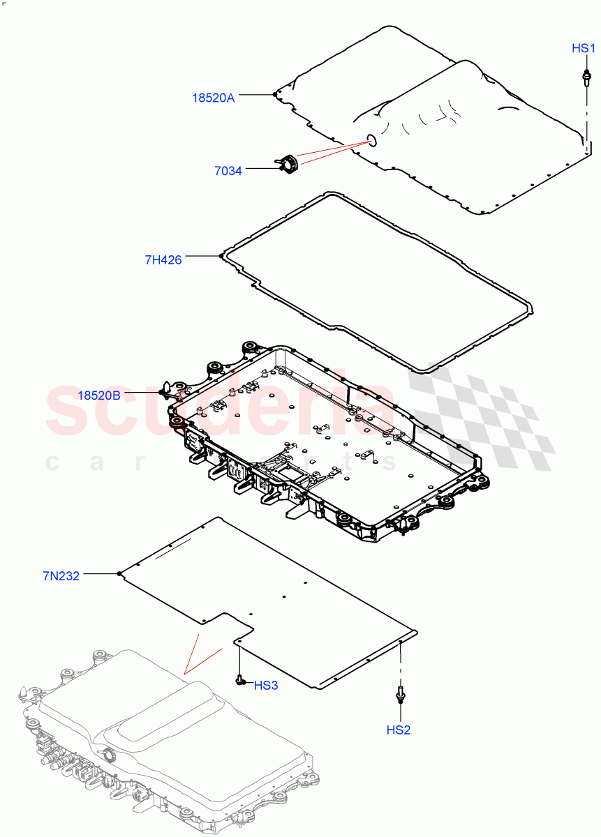 Hybrid Electrical Modules(Traction Battery Housing)(Changsu (China),Electric Engine Battery-PHEV)((V)FROMKG446857) of Land Rover Land Rover Discovery Sport (2015+) [1.5 I3 Turbo Petrol AJ20P3]