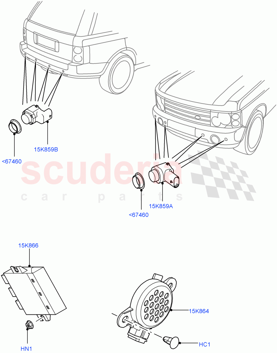 Parking Distance Control ((V) FROMAA000001) of Land Rover Land Rover Range Rover (2010-2012) [3.6 V8 32V DOHC EFI Diesel]