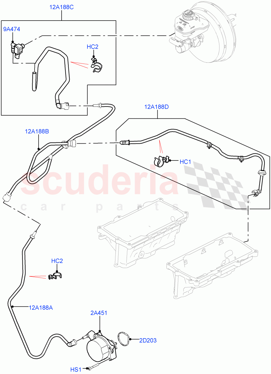 Vacuum Control And Air Injection (Nitra Plant Build) (3.0L DOHC GDI SC V6 PETROL, RHD) ((V) FROMK2000001) of Land Rover Land Rover Discovery 5 (2017+) [3.0 DOHC GDI SC V6 Petrol]