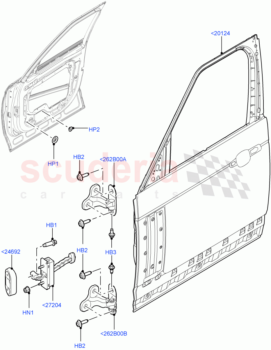 Front Doors, Hinges & Weatherstrips(Door And Fixings) of Land Rover Land Rover Range Rover (2012-2021) [3.0 Diesel 24V DOHC TC]