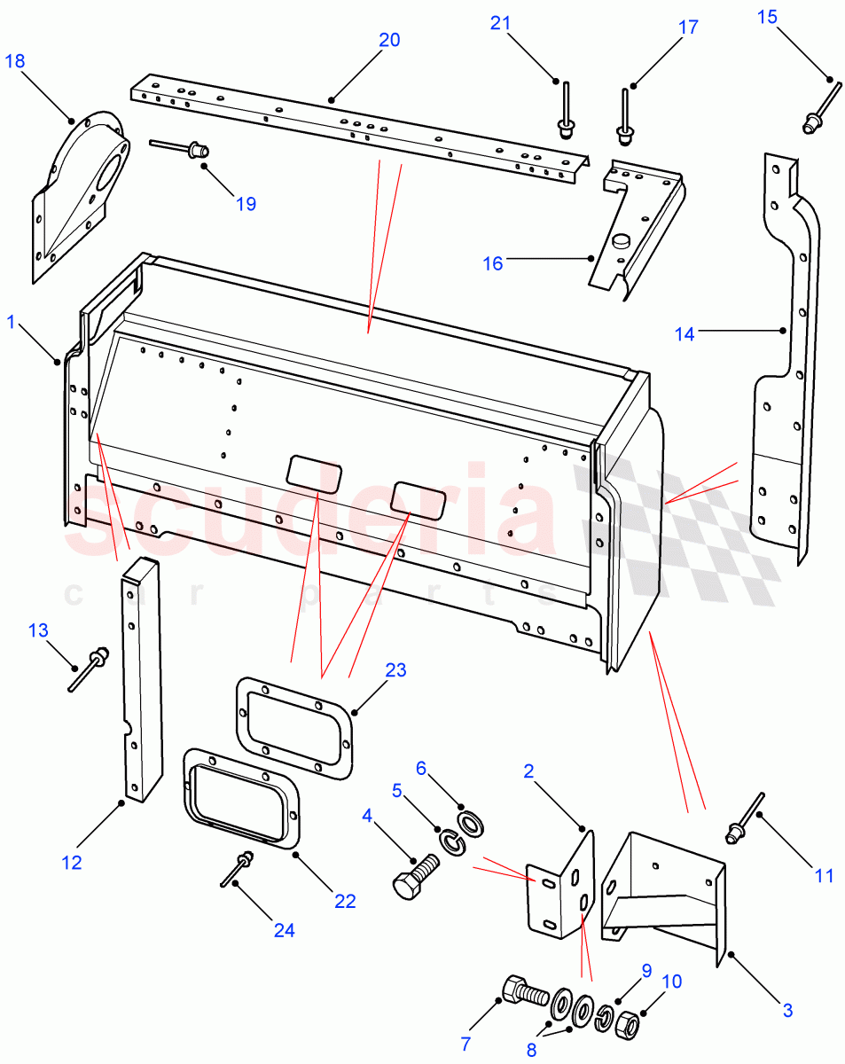 Cab Base Assembly (Chassis Cab, Crew Cab HCPU, Chassis Crew Cab, High Capacity Pick Up) ((V) FROM7A000001) of Land Rover Land Rover Defender (2007-2016)