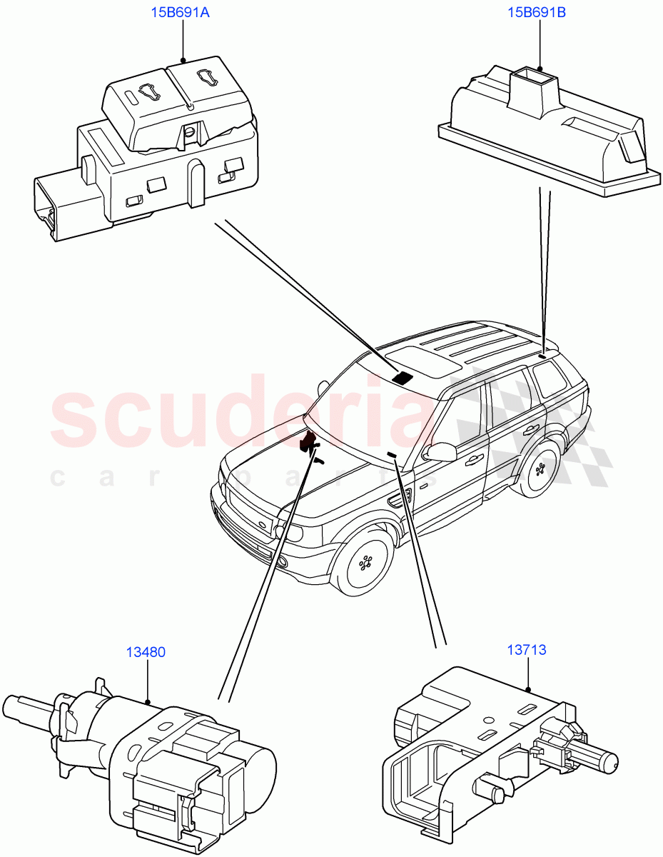 Switches(Miscellaneous)((V)TO9A999999) of Land Rover Land Rover Range Rover Sport (2005-2009) [2.7 Diesel V6]