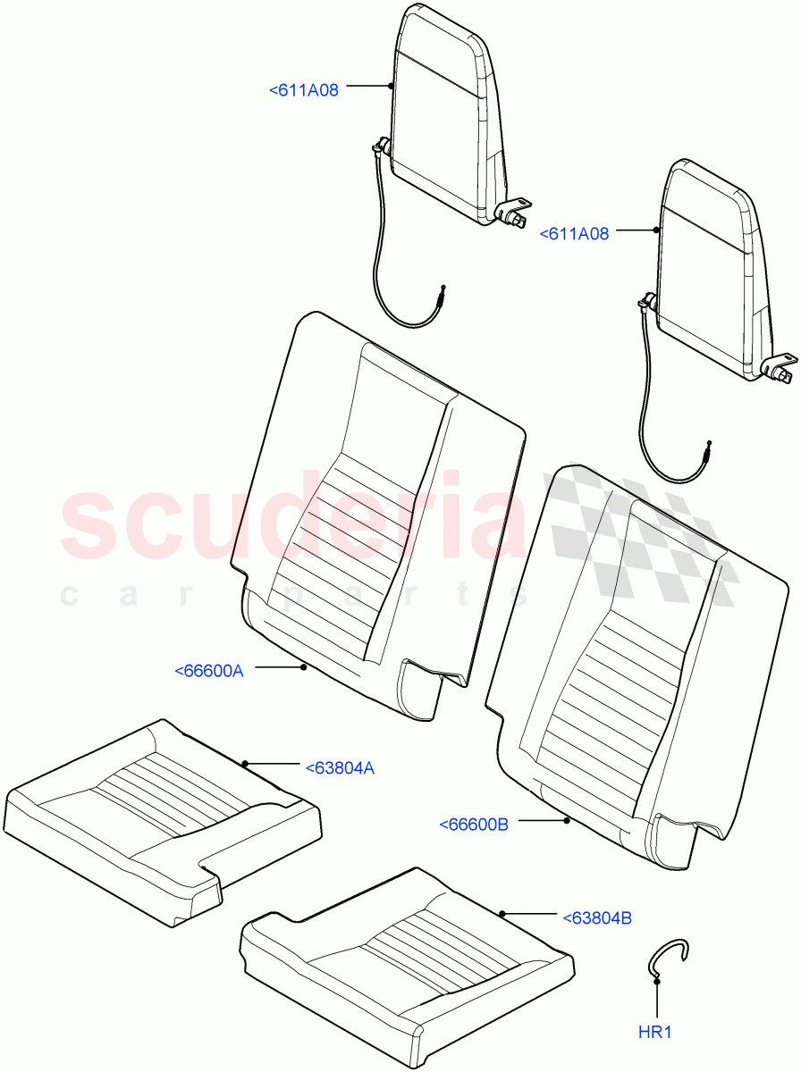 Rear Seat Covers(Row 3)(Leather/Suede,Halewood (UK),Third Row Dual Individual Seat) of Land Rover Land Rover Discovery Sport (2015+) [2.0 Turbo Petrol AJ200P]