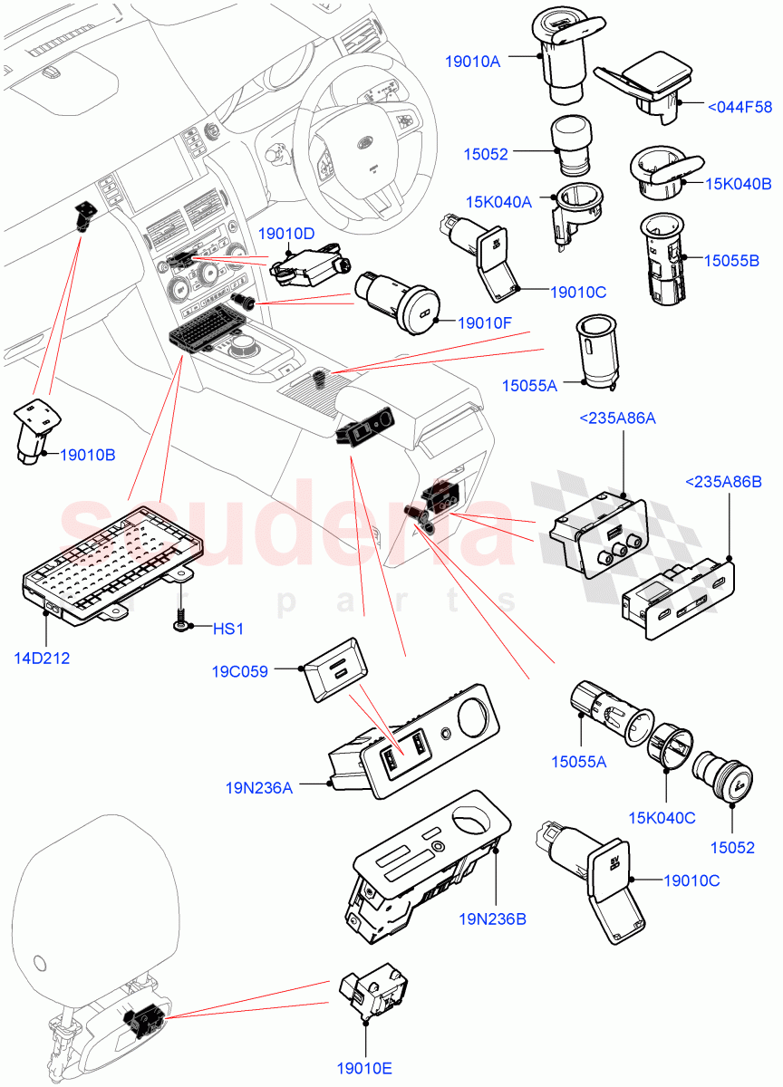 Instrument Panel Related Parts(Halewood (UK)) of Land Rover Land Rover Discovery Sport (2015+) [2.0 Turbo Diesel AJ21D4]