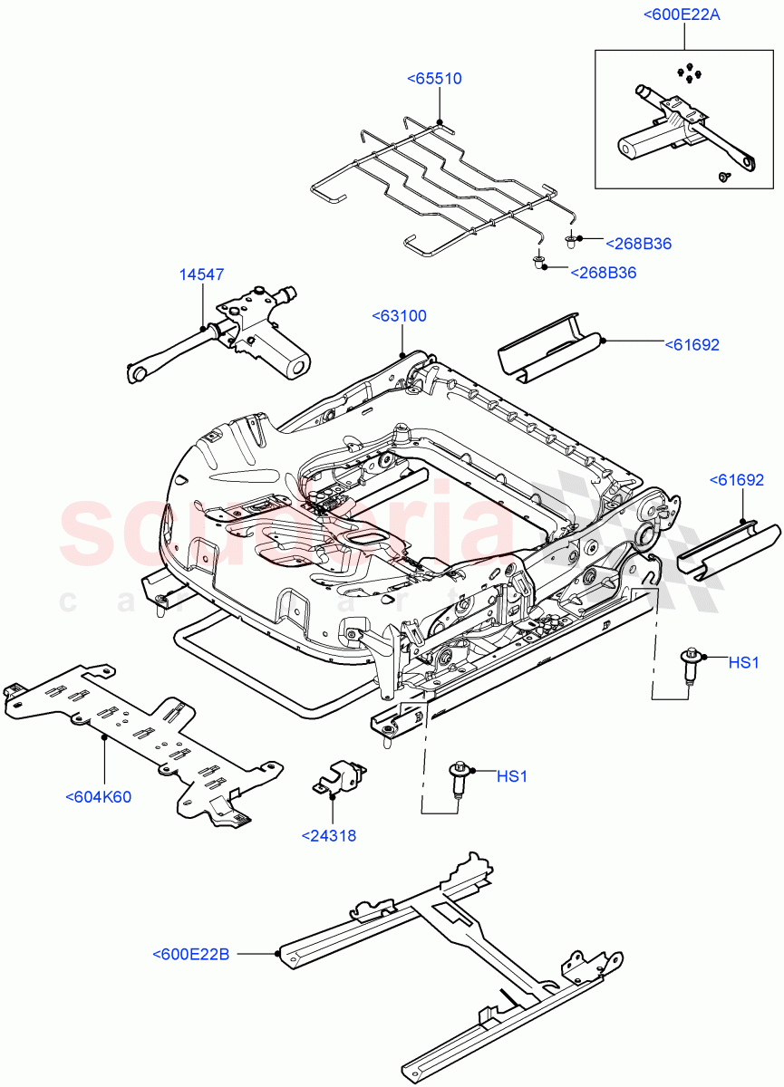 Front Seat Base(Manual Front Seat Adj Driver & Pass,Halewood (UK),Seat - Standard) of Land Rover Land Rover Range Rover Evoque (2012-2018) [2.0 Turbo Petrol GTDI]